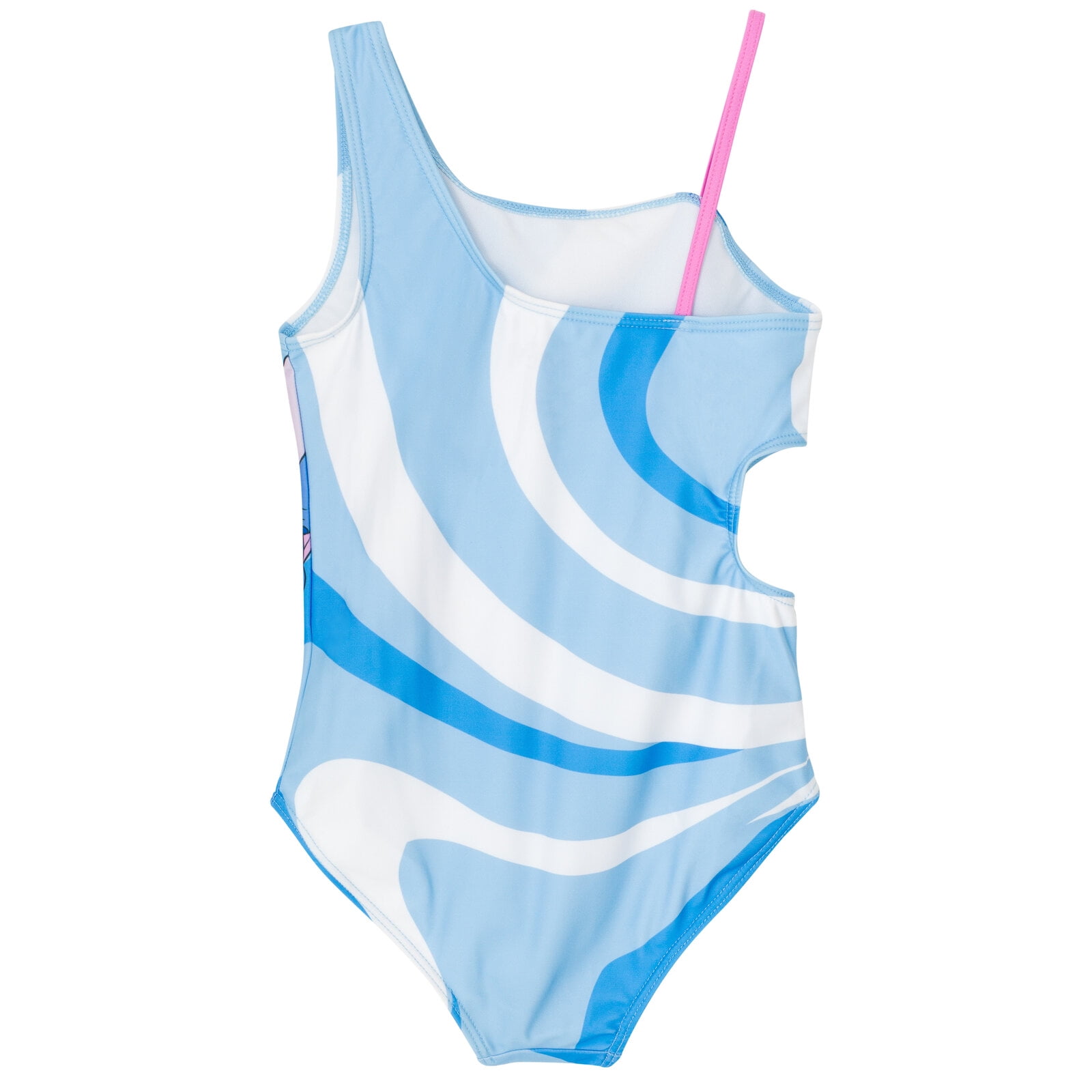 Disney Lilo & Stitch Big Girls UPF 50+ One Piece Bathing Suit Blue / White 10-12