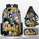 thumbnail image 1 of My Hero Academia anime mochila infantil 3D poliéster a prueba de agua niño niña Kit de mochila escolar para estudiantes estuche de lápices bolsa de pecho 3pcs, 1 of 4