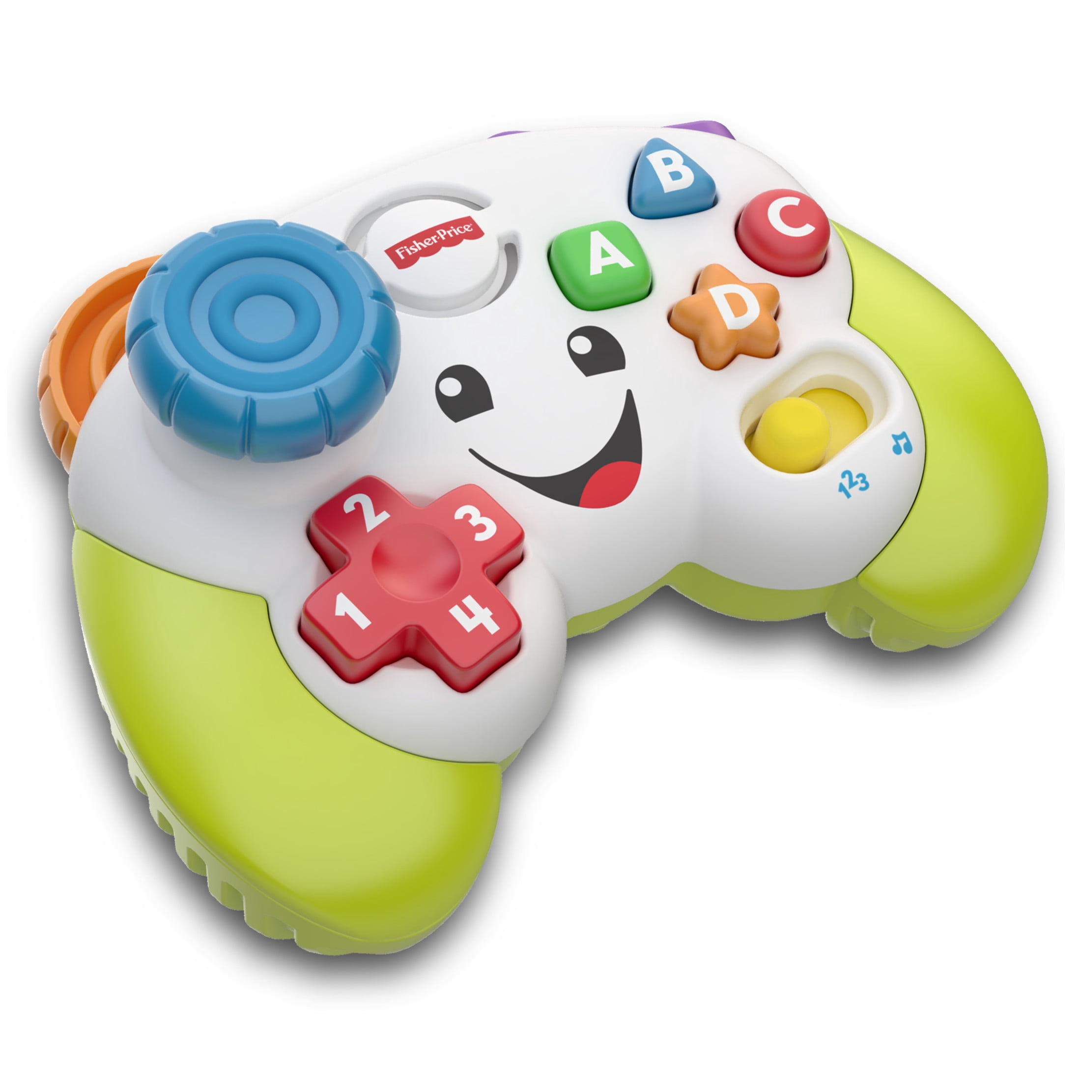 Fisher-Price Laugh & Learn Baby & Toddler Toy Game & Learn Controller Green Pretend Video Game with Music & Lights for Ages 6+ Months