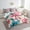 Pink Blue, variant on Bowknot Bedding Set Twin 7 Pcs,Baroque Vintage Bed in a Bag with Flat Fitted Sheet,Flower Floral Bowknot Comforter Set with Pillowcase and Sham,Watercolor Oil Painting Bed Sheets Set