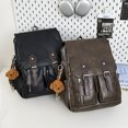 thumbnail image 3 of PRIYAL Business Men and Women PU Leather Backpack Laptop Waterproof Backpack Travel Commuter Lightweight Backpack, 3 of 7