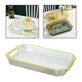 thumbnail image 5 of Modern Rectangular Decorative Tray Cosmetic Storage Household with Handles Jewelry Tray for Coffee Table Living Room Bathroom Countertop White, 5 of 8