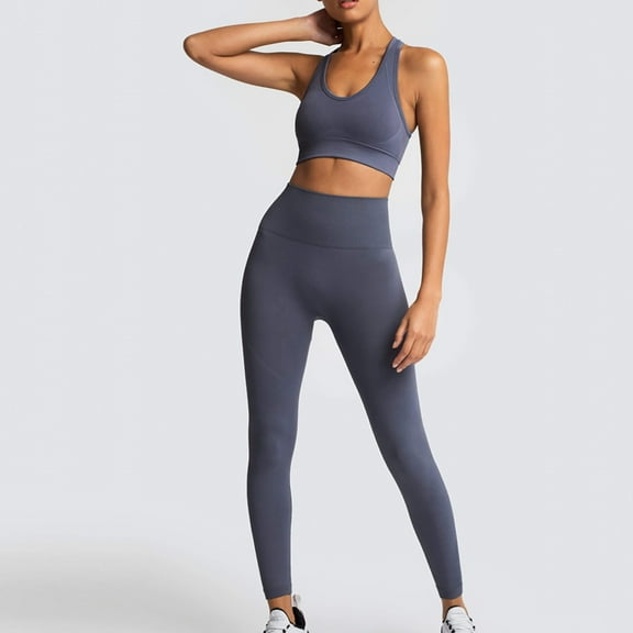 Idoravan Women Sets Clothing Clearance Plus Size Fashion Women Casual Solid Sleeveless Round Neck Tops Collar Long Pants Sets