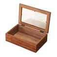 thumbnail image 1 of KLKCMS Rustic Wood Storage Box with Glass Top Lid for Collectibles Hobbies Sundries L, 1 of 9