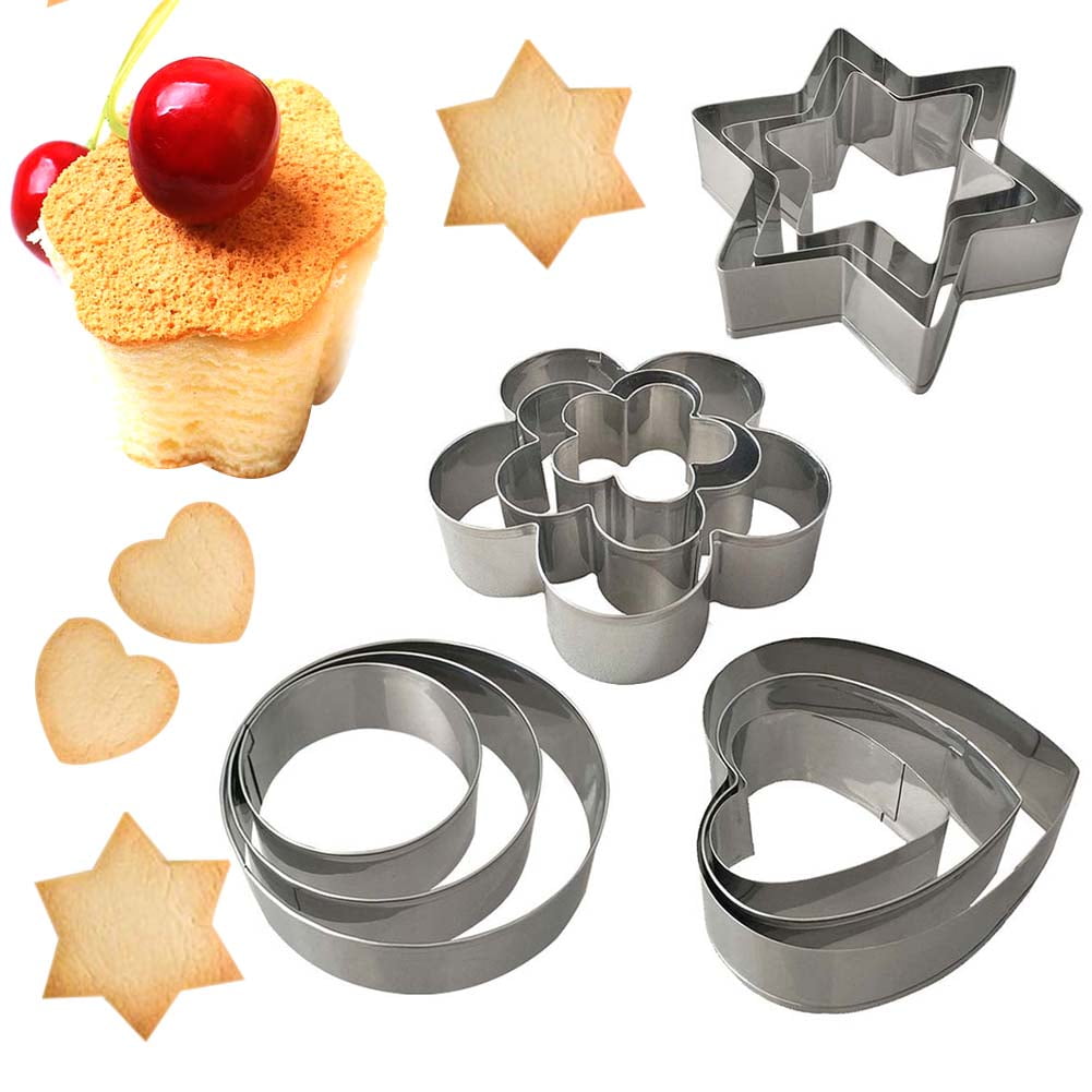 2PCS Cookies Pastry Round Shape Metal Cutters Pie Cupcake Pudding DIY Sugarcraft 