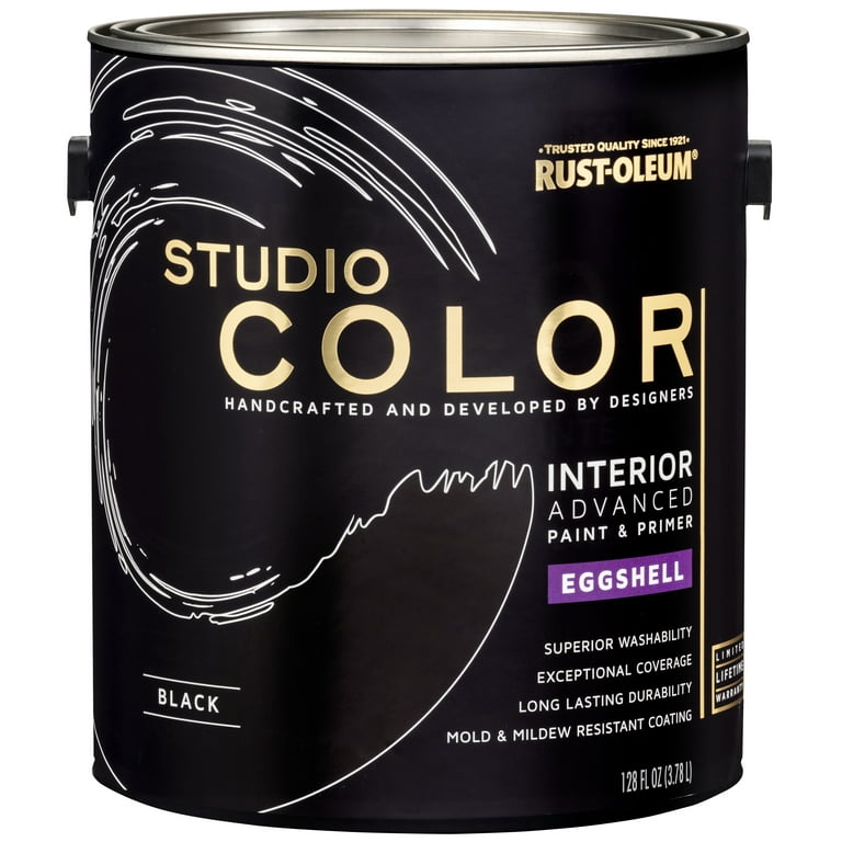 Black, Rust-Oleum Studio Color Black, Interior + Primer Eggshell Finish,  Gallon