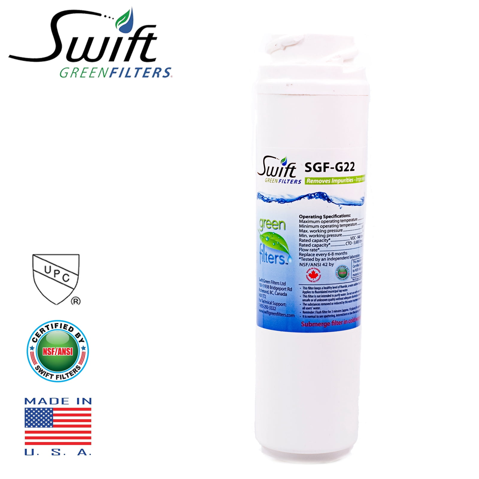 Swift Green Filters SGF-GSWF Replacement for GE GSWF Refrigerators Water Filters(Pack of 1)