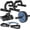 Gray, variant on RBX 4 Piece Home Gym Kit - Medium Resistance Band, 9ft Adjustable Jump Rope, AB Roller & Push Up Bars