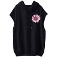 thumbnail image 4 of Xuyuer Women's Fashion Casual Short Sleeve Hawaiian Print Pocket Drawstring Hoodie Top - Relaxed Sweatshirt with Tropical Pattern for Everyday Style, 4 of 5