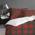 thumbnail image 4 of Christmas Queen Size Comforter Set, Red Green Plaid Vintage Texture Soft Bedding for All Seasons, 4 Pcs Bed Set with 1Comforter (90"x92") ,1 Sheet(94"x116"), 2 Pillowcases (19"x29"), 4 of 7
