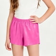 thumbnail image 6 of Girl’s Metallic Athletic Shorts Summer Sparkly Shiny Elastic Waist Shorts Fashion Loose Going out Bottoms for Kids 2-11 Years, 6 of 9