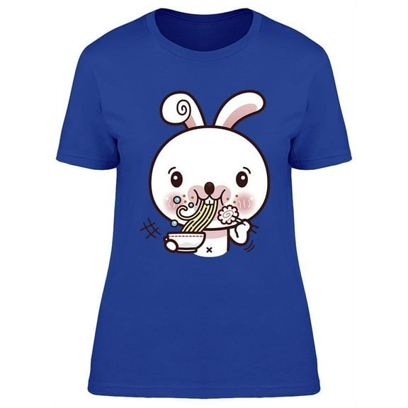 Rabbit Eating Ramen T-Shirt Women -Image by Shutterstock, Female Large