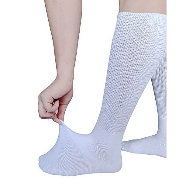 6 Pares De Calcetines De Algodón Extra Anchos Para Hombre - Ideales Para Pies Y Tobillos Hinchados