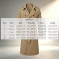 thumbnail image 3 of Mrmaere Men Lapel Trench Coat Double Breasted Belted Long Sleeve Outerwear For Business Daily Khaki L, 3 of 9