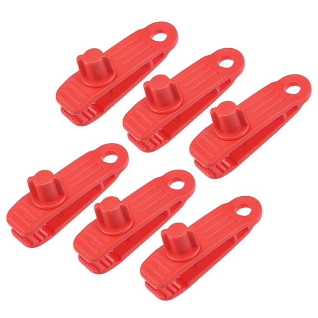 Unique Bargains Pinces pour Bâche, Serrage de Verrou, Pinces pour Auvent, Tente, Rouge, Lot de 6