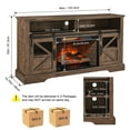 thumbnail image 2 of Mondawe 60 Inch Electric Fireplace Entertainment Center With Door Sensor-Reclaimed Barnwood Color, 2 of 7
