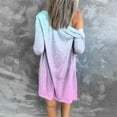 thumbnail image 6 of Women's Mid-Length Gradient Color Cardigan, Open Front Button Down Knit Sweater, Lightweight Longline Cover Up, Casual Duster Coat, Tunic Length Layering Piece Pink S, 6 of 6