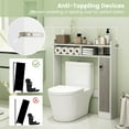 thumbnail image 6 of YANG2 Over The Toilet Storage Cabinet, Freestanding Bathroom Organizer w/Single Door Cabinet & Open Shelves, Space-Saving Toilet Rack w/Adjustable Shelves for Laundry Room (White), 6 of 9