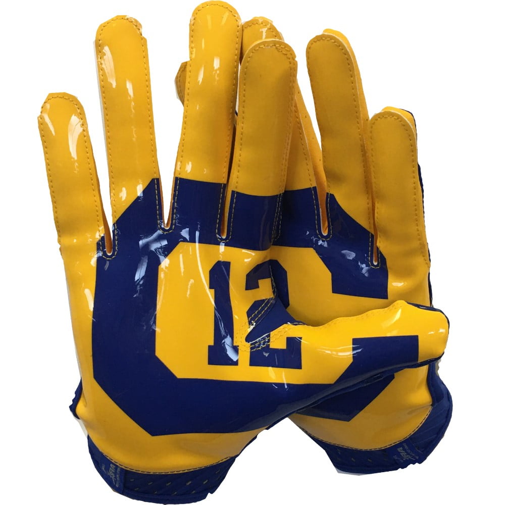 New Under Armour UA Spotlight Receiver Football Gloves Royal/Yellow