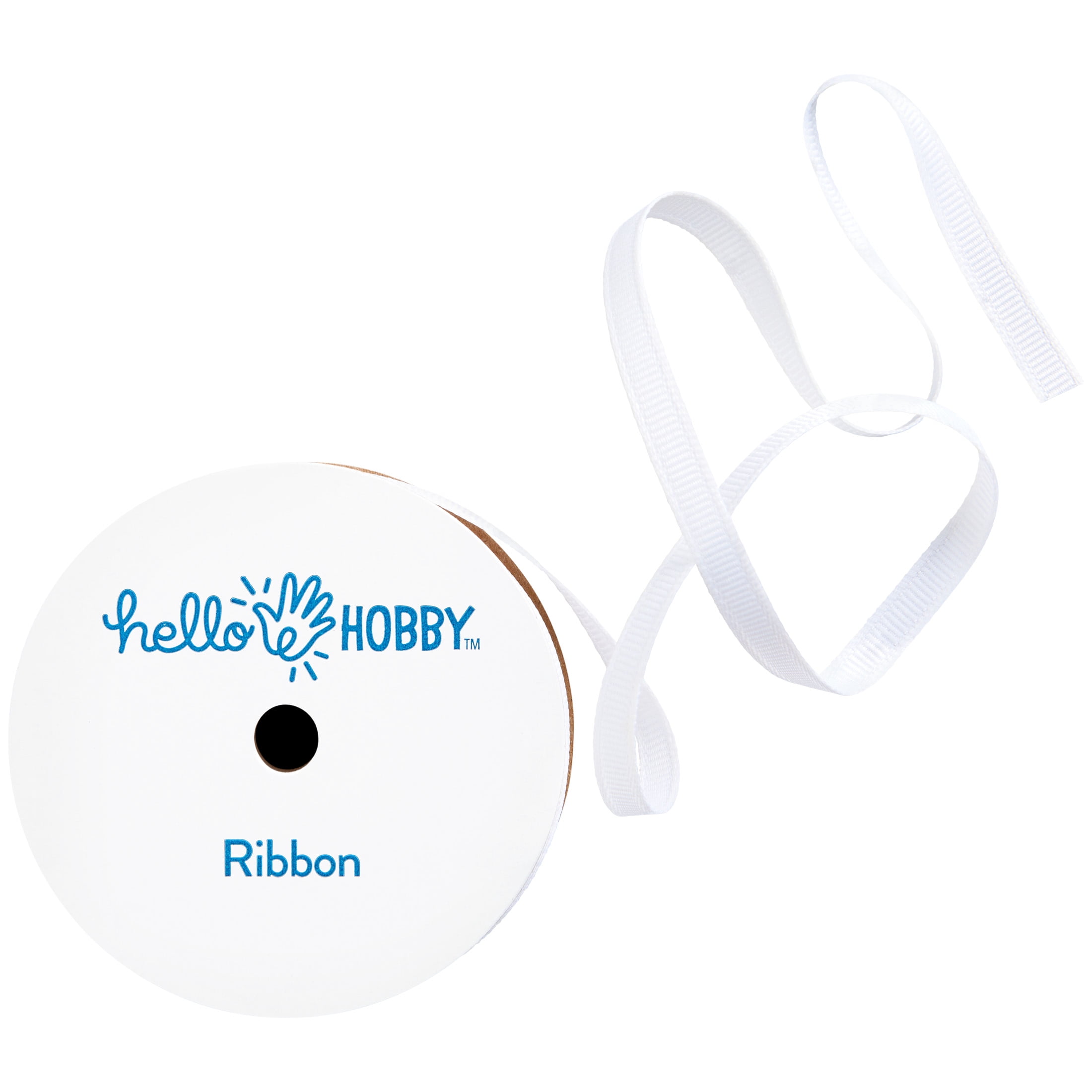 Hello Hobby White Grosgrain Ribbon, 1/4" x 6 yd