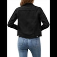 thumbnail image 3 of Chaquetas Vaqueras para Mujer, Básicas, de Larga, con Botones, Estilo Corto, A Negro XXL, 3 of 7