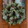 thumbnail image 3 of Village Lighting 24 in. Pre-Lit LED Wreath - Winter Frost, 3 of 8