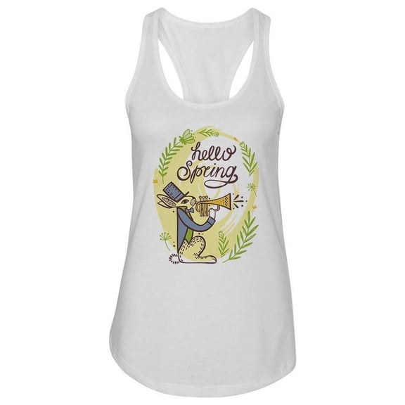 Hello Spring Cute Design  Tank Women -Image by Shutterstock, Female Small