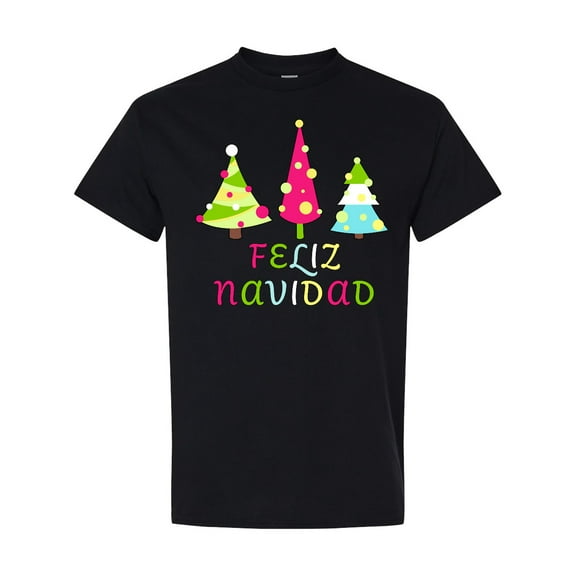 Inktastic Feliz Navidad Row of Decorated Trees T-Shirt