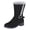 Black, variant on JHOKCI Womens Plush Lined Winter Boots Low Heel Wide Calf Side Zipper Cozy Warm Mid Calf Snow Boots