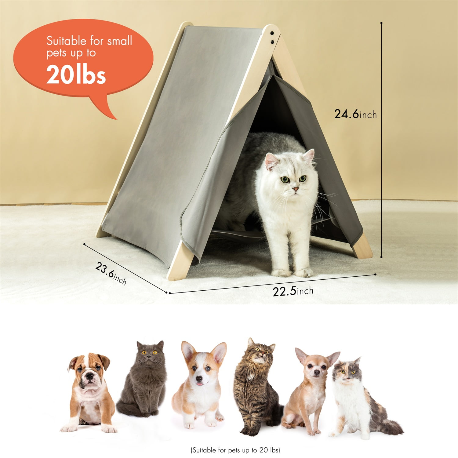 Pefilos 24" Pet Tent Cat Nest Cute, Cat Tent for Indoor Cats, Wooden Cat House for small Pets Cat Beds in Pet Supplies Cat Teepee Shelter Cat Condo Modern,Gray Green Pefilos 24" Pet Tent Cat Nest Cute, Cat Tent for Indoor Cats, Wooden Cat House for small Pets Cat Beds in Pet Supplies Cat Teepee Shelter Cat Condo Modern,Gray Green