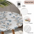 thumbnail image 4 of Round Fitted Tablecloth,Boho Retro Flower Pattern Circle Table Cover Waterproof Table Cloth with Elastic Edge,Vintage Floral Ethnic Style Outdoor Tablecloths for Kitchen Picnic 36-44in, 4 of 9