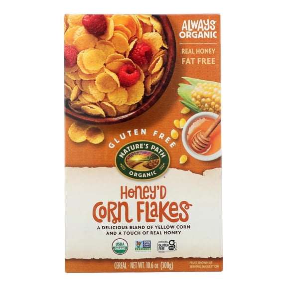 NATURES PATH - Organic Honey Sweetened Corn Flakes Cereal - 10.6 OZ, Case of 12