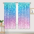 thumbnail image 2 of Girly Blue Purple Teal Curtains 42W x 63L Inch Rod Pocket Not Glitter Colorful Pink Spot Girls Bedroom Decor Ombre Turquoise Dots Mermaid Princess Living Room Window Drapes Fabric 2 Panel, 2 of 6