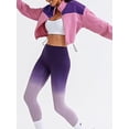 thumbnail image 5 of KelaJuan Women Casual Jacket, Long Sleeve Stand Collar Contrast Color Zipped Workout Jacket Crop Jacket, 5 of 6