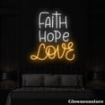 thumbnail image 2 of Glowneon Faith Hope Love Neon Sign, Bible Verses Led Sign, Christmas LED Light, Family Décor, 2 of 5