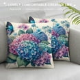 thumbnail image 3 of COMIO Spring Floral Pillow Covers Hydrangea Flowers Seasonal Decorative Indoor Throw Pillow Covers Cushion Cover for Home Decor Bedroom Living Room Couch Sofa Bed White, 3 of 5
