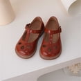 thumbnail image 2 of GiLiling Girls Mary Jane Dress Shoes, Hollow Out Flats with T-Strap Adjustable Buckle, Non-Slip Soft Sole Princess School Shoes for Kids (Brown, 4-4.5 Years), 2 of 6