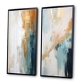 thumbnail image 3 of Designart "Vintage Solitude Blue Abstract Painting I" Abstract Painting Framed Wall Art Set Of 2 - Modern White Gallery Wall Frame Set For Home Decor, 3 of 6