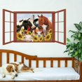 thumbnail image 3 of Colorful Farm Animals Wall Decals 3D Window View Wall Sticker Window View Baby Horse Cow Pig Nature Photography Wall Art Vinyl Stickers for Nursery Living Room Kitchen Office, 3 of 9