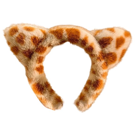 URTERYSER Cartoon Cats Ear Headbands Lovely Plush Hair Hoop Soft Comfortable Headwear for Women and Girls Color B