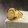 thumbnail image 6 of K-KED Men's Christian Cross, Virgin Mary Ring, Men's Stainless Steel 7-13 Size-Silver-11, 6 of 8