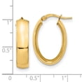 thumbnail image 2 of 14k Gold 6mm High Polished Oval Hoop Earrings 20x14mm Wide 6mm Thick Hoop Earring for Women, 2 of 2