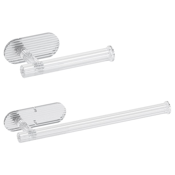 GOOHOCHY 2 toalleros adhesivos - Barra de toalla transparente para pared, toallero acrílico, aro de plástico para baño, cocina y lavabo.