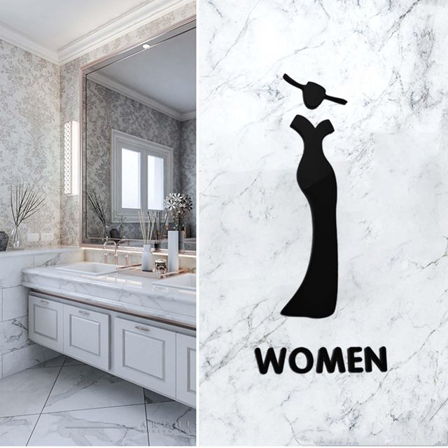 Letrero para WC, Tablero de muestra para puerta de inodoro, letrero autoadhesivo ligero para decoración de ño, placa para ño, letrero para lugar p mujer m