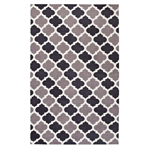 Modern Contemporary Urban Design Living Lounge Room Area Rug Runner Floor Carpet, Moroccan Style, Fabric, Multi Grey Gray