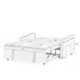 thumbnail image 3 of Modern Convertible Sofa Bed with Pull Out Bed,Convertible Sleeper Sofa Bed with Adjsutable Back and Two Arm Pocket,Type C and USB Charging,Copper Nail Design Loveseat for Living Room Office,Blue, 3 of 8