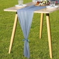thumbnail image 1 of Camino de mesa ZOELNIC de 71 x 304 cm para bodas, de gasa suave y polvorienta, ideal para decoración de fiestas navideñas, color azul, 1 of 6