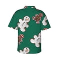 thumbnail image 3 of Bixox Men's Hawaiian Shirts Men's Gingerbread Snowman Cookies Print Short-Sleeve Shirt-X-Large, 3 of 8