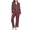 thumbnail image 2 of Censtreet Christmas Womens Pajama Sets 2 Piece Long Sleeve Sleepwear Soft Button Down Pjs Lounge Set, 2 of 7