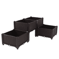 thumbnail image 4 of Tcbosik Outdoor Raised Garden Beds Set of 4, Planter Box with Legs, Plastic Planter for Vegetables/Herbs, Brown, 4 of 10